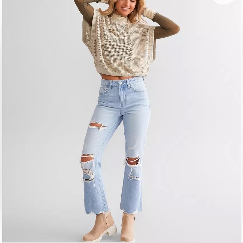 Buckle FLYING MONKEY Vintage Cropped Straight Jean Distressed Windfall 23 - Picture 2 of 14